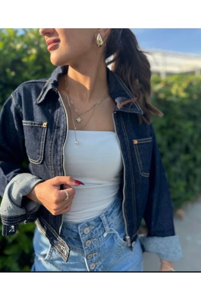 Crop Premium jean ceket