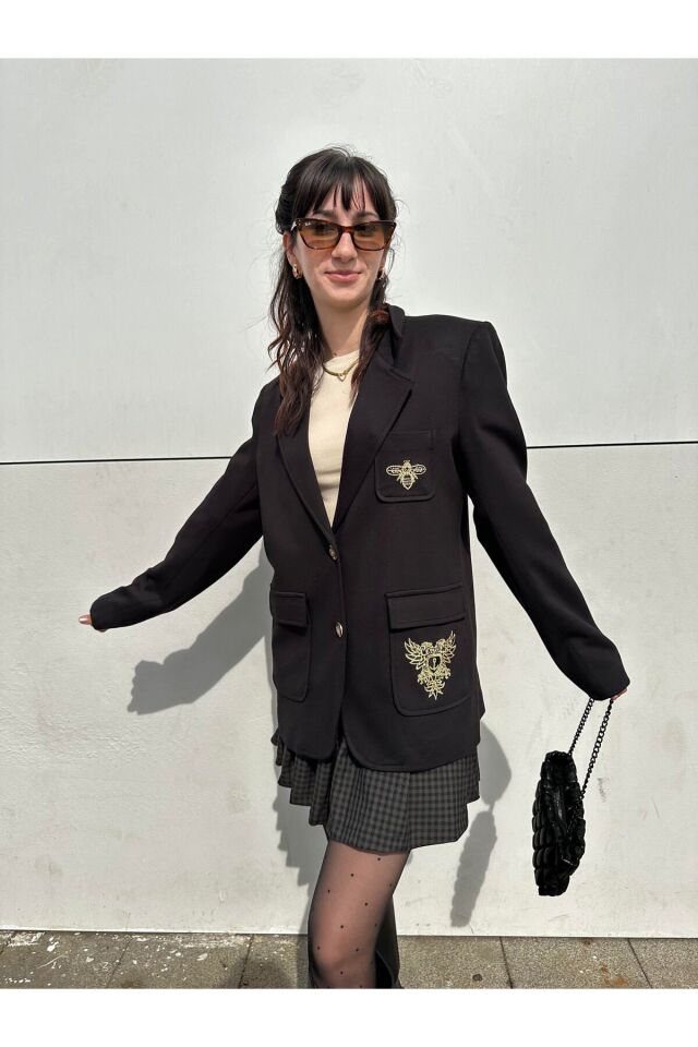 Arma Detaylı Blazer Ceket